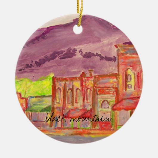 黒い山の芸術のデザイン セラミックオーナメント (正面)