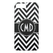 黒い山形のパターンモノグラムイニシャル Case-Mate iPhoneケース (裏面)