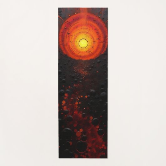 黒い岩の上の太陽 ヨガマット (正面)