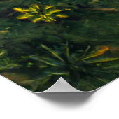 黒い岩の上の緑の苔 ポスター (角)