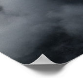 黒い岩の山々の上の白い雲 ポスター (角)