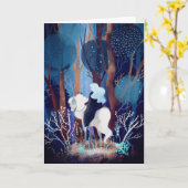 黒い岬にいる妖精の女性 カード (黄色い花)