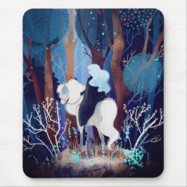 黒い岬にいる妖精の女性 マウスパッド