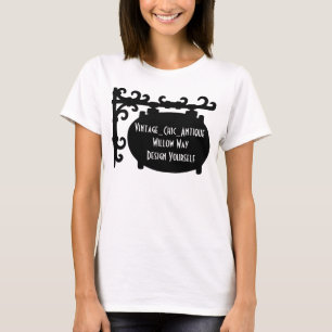 黒い巻物サインのシルエットがプリントされた広告Tシャツ Tシャツ