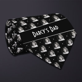 黒い市松模様に写真 ネクタイ