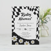 黒い市松模様に女 |ギンガム | 70sベビーシャワーI 招待状 (スタンド正面)