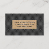 黒い布張りの |茶色のテクスチャ 名刺 (裏面)