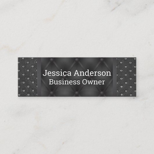 黒い布張りパディング |ラグジュアリー スキニー名刺 (正面)