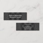 黒い布張りパディング |ラグジュアリー スキニー名刺 (正面/裏面)
