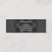 黒い布張りパディング |ラグジュアリー スキニー名刺 (裏面)