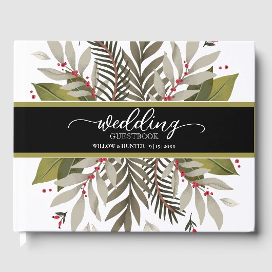 黒い帯と消音した植物結婚の葉 ゲストブック (正面)