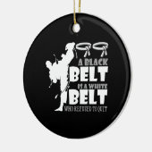 黒い帯は白い帯で、それを拒んだやめ セラミックオーナメント (左)