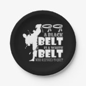 黒い帯は白い帯で、それを拒んだやめ ペーパープレート (正面)