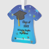 黒い帽子と星の卒業アクリルオーナメント オーナメント (正面)