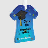 黒い帽子と星の卒業アクリルオーナメント オーナメント (正面)
