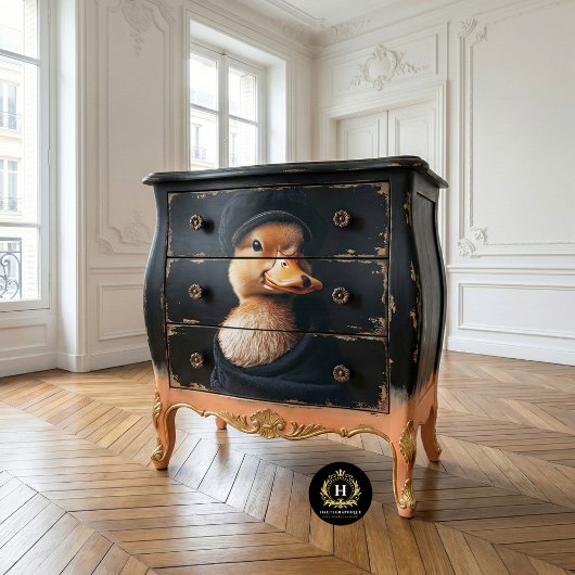 黒い帽子のデクーパジュに登場するおしゃれなアヒルの子 薄葉紙