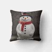 黒い帽子の雪だるま クッション (裏面)