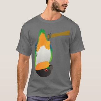 黒い帽子ぶら下がったの逆さデジタル Tシャツ