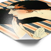 「黒い帽子」ジョージ・バルビエによるアール・デコ フォトプリント            (角)