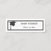 黒い帽子 – 卒業名カードを挿入 スキニー名刺 (正面)