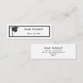 黒い帽子 – 卒業名カードを挿入 スキニー名刺 (正面/裏面)