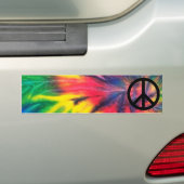 黒い平和サインを染めたネクタイ バンパーステッカー (車上)