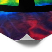 黒い平和サインを染めたネクタイ ポスター (角)