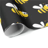 黒い幸せでででこぼこ蜂かわいいおもしろい ラッピングペーパー (ロールコーナー)