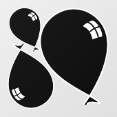 黒い幸せバルーン3サイズウィンドウにしがみつく ウィンドウサイン (シート)