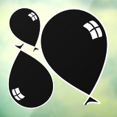 黒い幸せバルーン3サイズウィンドウにしがみつく ウィンドウサイン (シート3)