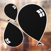 黒い幸せバルーン3サイズウィンドウにしがみつく ウィンドウサイン (シート2)