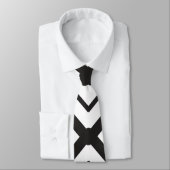 黒い幾何同心円ダイヤモンド形状パターン ネクタイ (タイ)