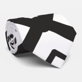 黒い幾何同心円ダイヤモンド形状パターン ネクタイ (ロール)