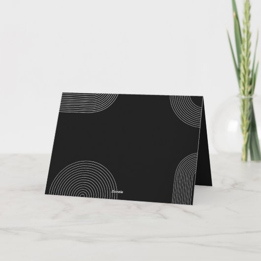 黒い幾何学新しい親の母の父結婚の カード (裏面)