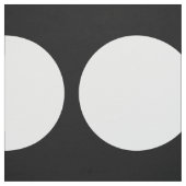 黒い幾何学模様の上の大きな白い水玉模様 ファブリック (見本)