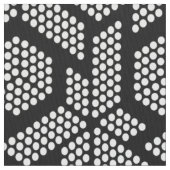 黒い幾何学模様の白い点 ファブリック (クローズアップ)