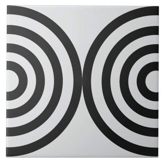 黒い幾何学模様ミッドセンチュリーモダン タイル (正面)