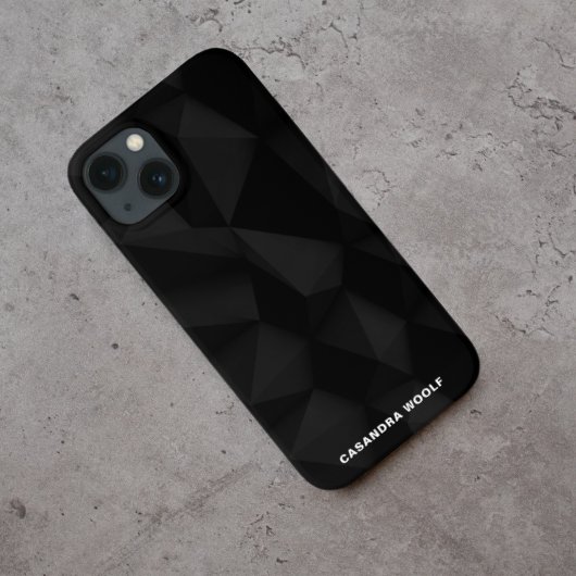 黒い幾何学的なテクスチエレガントャモノグラム名 Case-Mate iPhoneケース