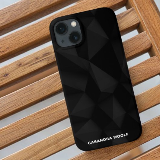 黒い幾何学的なテクスチエレガントャモノグラム名 Case-Mate iPhoneケース