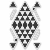 黒い幾何学的な三角形 シール (正面)