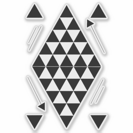 黒い幾何学的な三角形 シール (正面)