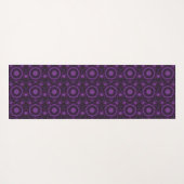 黒い幾何学的な抽象芸術アートパターンの紫 ヨガマット (裏面(横))