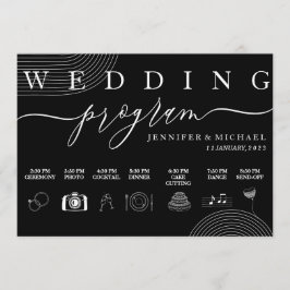 黒い幾何学的アイコンのタイムラ結婚イン式 プログラム