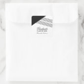 黒い幾何学的ストライプな卒業式のシール スクエアシール (バッグ)