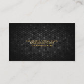 黒い幾何学的タイリング |金ゴールド建物アイコン 予約カード (裏面)