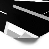 黒い幾何学的デザイン上の小さな白い灰色の図形 ポスター (角)