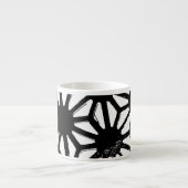 黒い幾何学的パターン エスプレッソカップ (正面)
