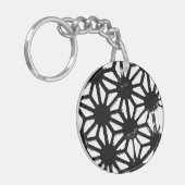 黒い幾何学的パターン キーホルダー (正面左)