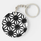 黒い幾何学的パターン キーホルダー (裏面)