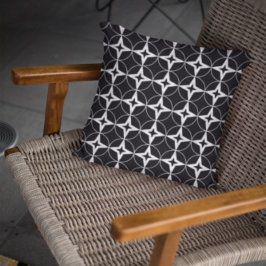 黒い幾何学的パターン クッション